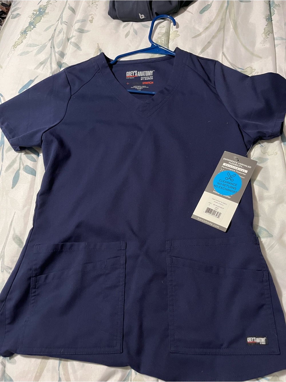Grey's Anatomy Women's Navy Scrub Top